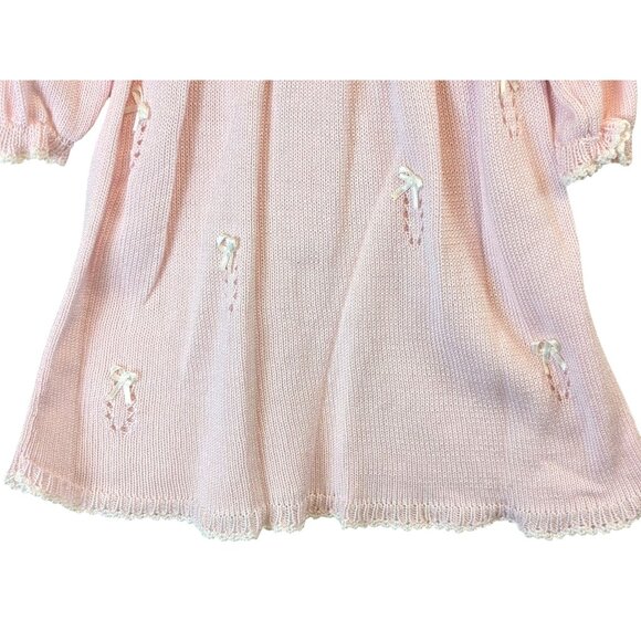 Sophie Dess Creations Paris Dress & Sweater Set Baby 3M Cotton Embroidered Pink - Picture 13 of 16